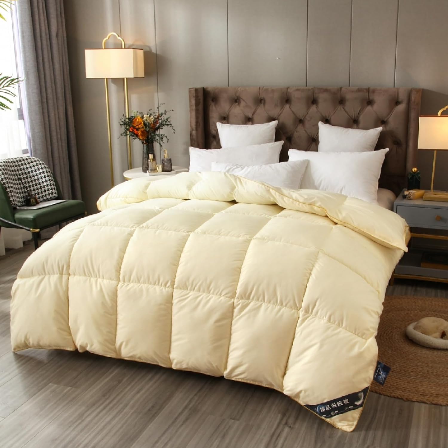 Luxury Hotel Quality Down Duvet - Duvet Double Size 4.5 TOG Down Alternative Comforter Set Reversible Coverless Duvet Microfiber Soft Bed Quilt All Season Machine Washable - Christmas Gift