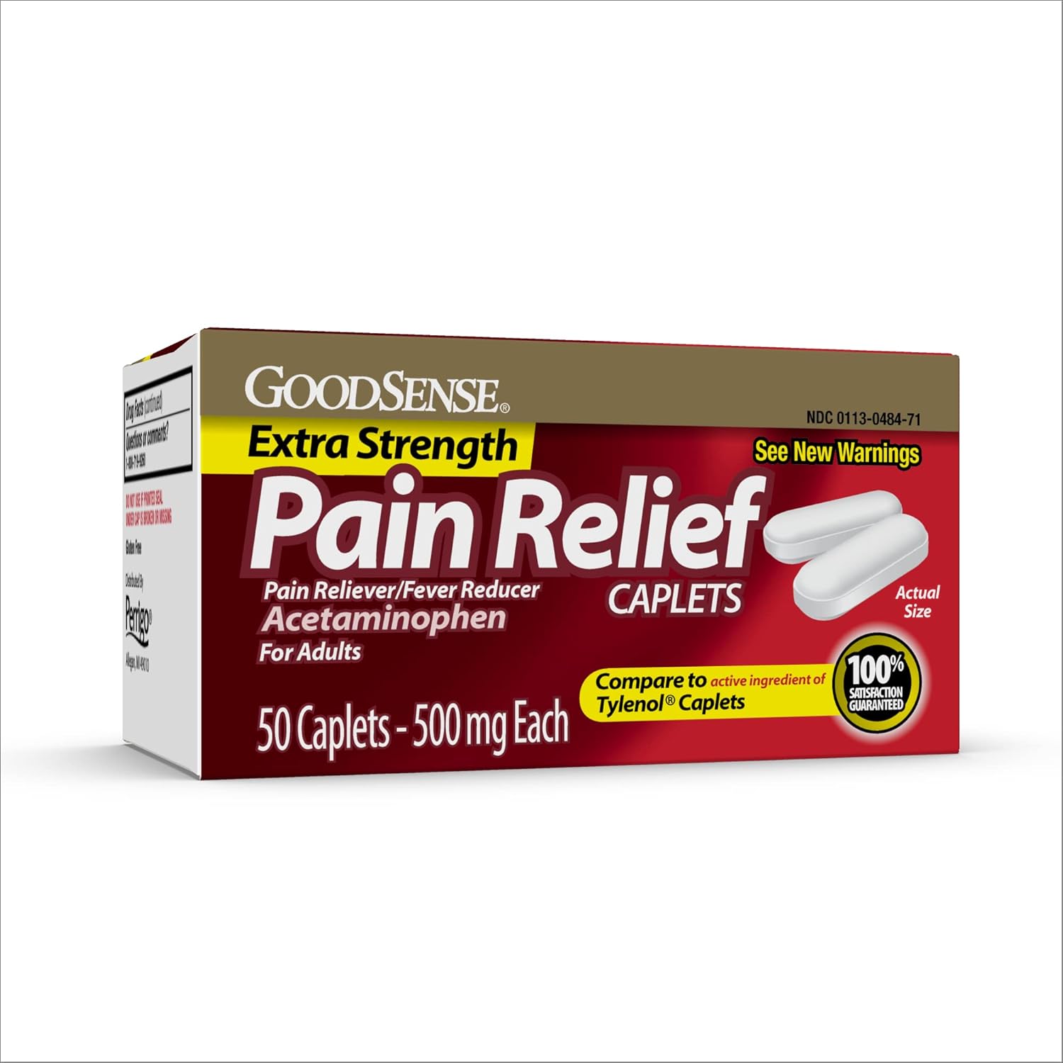 GoodSense Extra Strength Pain Relief, Acetaminophen Caplets, 500 mg, 50 Count : Health & Household