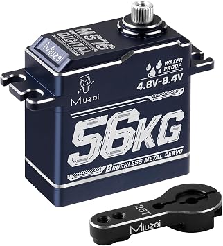 Miuzei Brushless Servo High Torque RC Servo Motor Digital Stainless Steel Gear 8.4V Waterproof Compatible with 1/7, 1/8, 1/10 RC Car 56kg-180