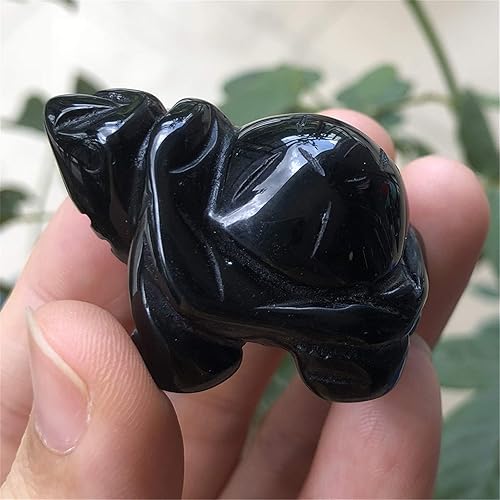 Miniatura 3 de Estatua de tortuga de piedra tallada a mano, escultura de estatua de bolsillo, cuarzo de roca de 1.5 pulgadas