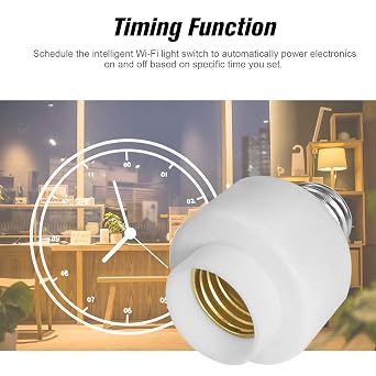 Tuya Smart Slampher Smart Light Bulb Holder E27 Wireless Lamp Holder Real Timer for Smart Home Compatible with & for Home