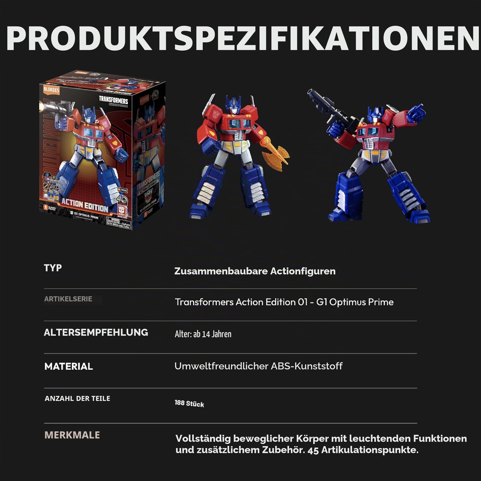 Transformers Classic Class G1 Optimus Prime Modell