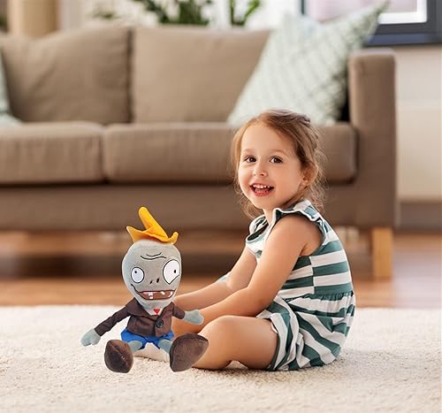 Miniatura 8 de JHESAO 12 "PVZ Felpa Conehead Zombies Brown Coat Juguetes PVZ 1 2 Peluche Suave Muñeca Roadblock Conehead Zombie Nuevo