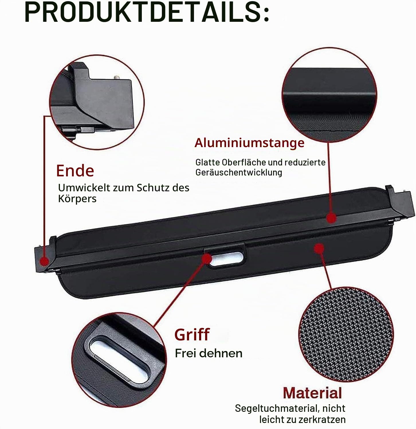 Auto Kofferraumabdeckung Ausziehbar Rollo für BMW X5 F15 2014-2019, Einziehbarer Kofferraumabdeckung Rollo Privatsphäre Zubehör.