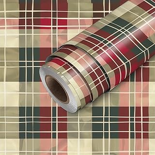 Plaid Wallpaper Peel and Stick Red Green Tartan Contact Paper Wall Paper...