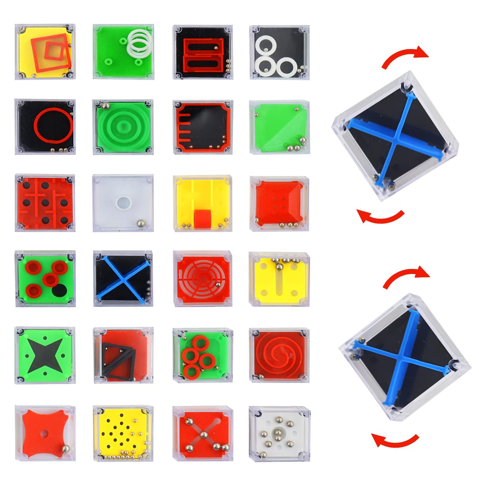 Set De 24 Mini Puzzles Y Laberintos 3D Con Diferentes Niveles De Dificultad Para Todas Las Edades