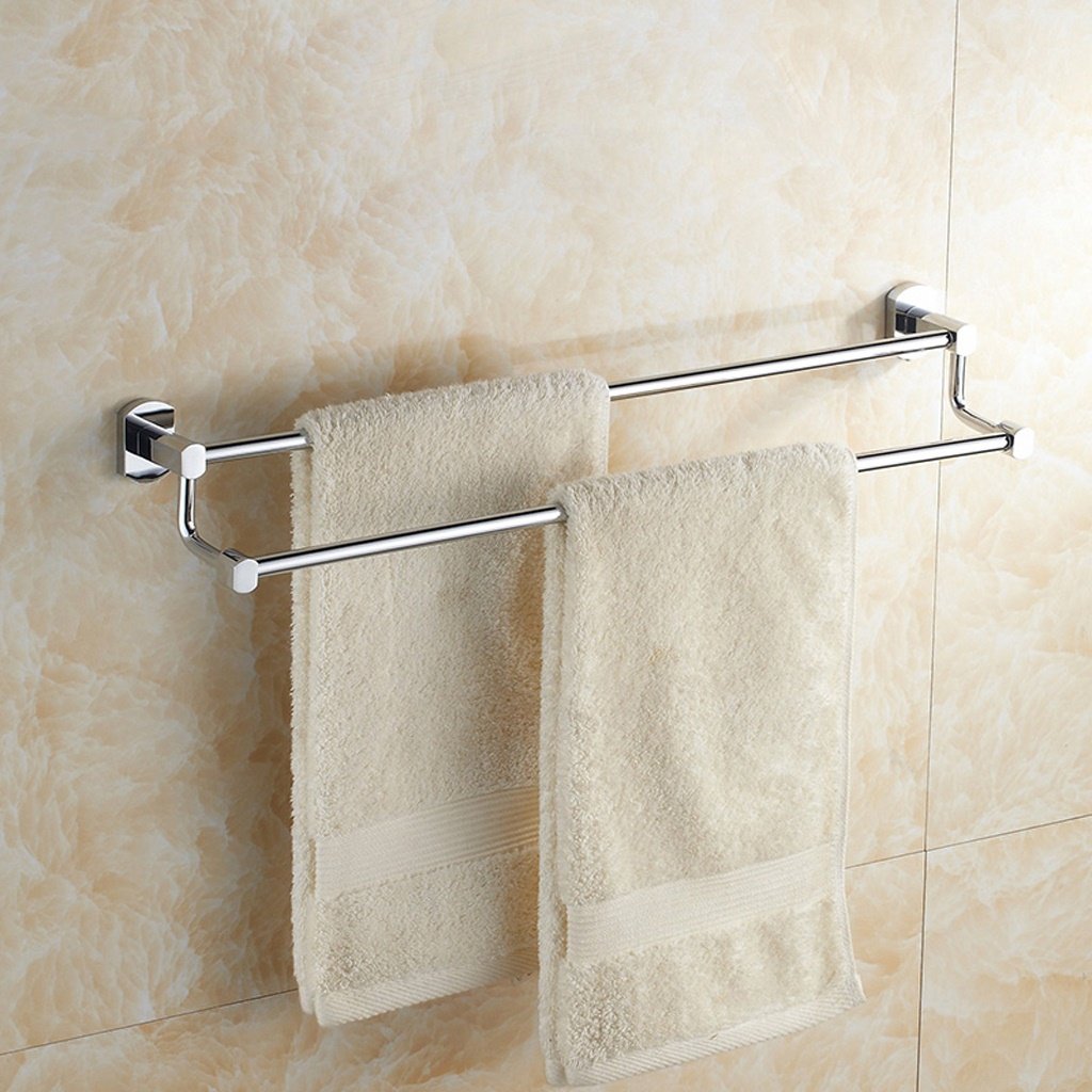 Porte-serviettes en bronze massif et étagère à serviettes double pour salle d'eau
