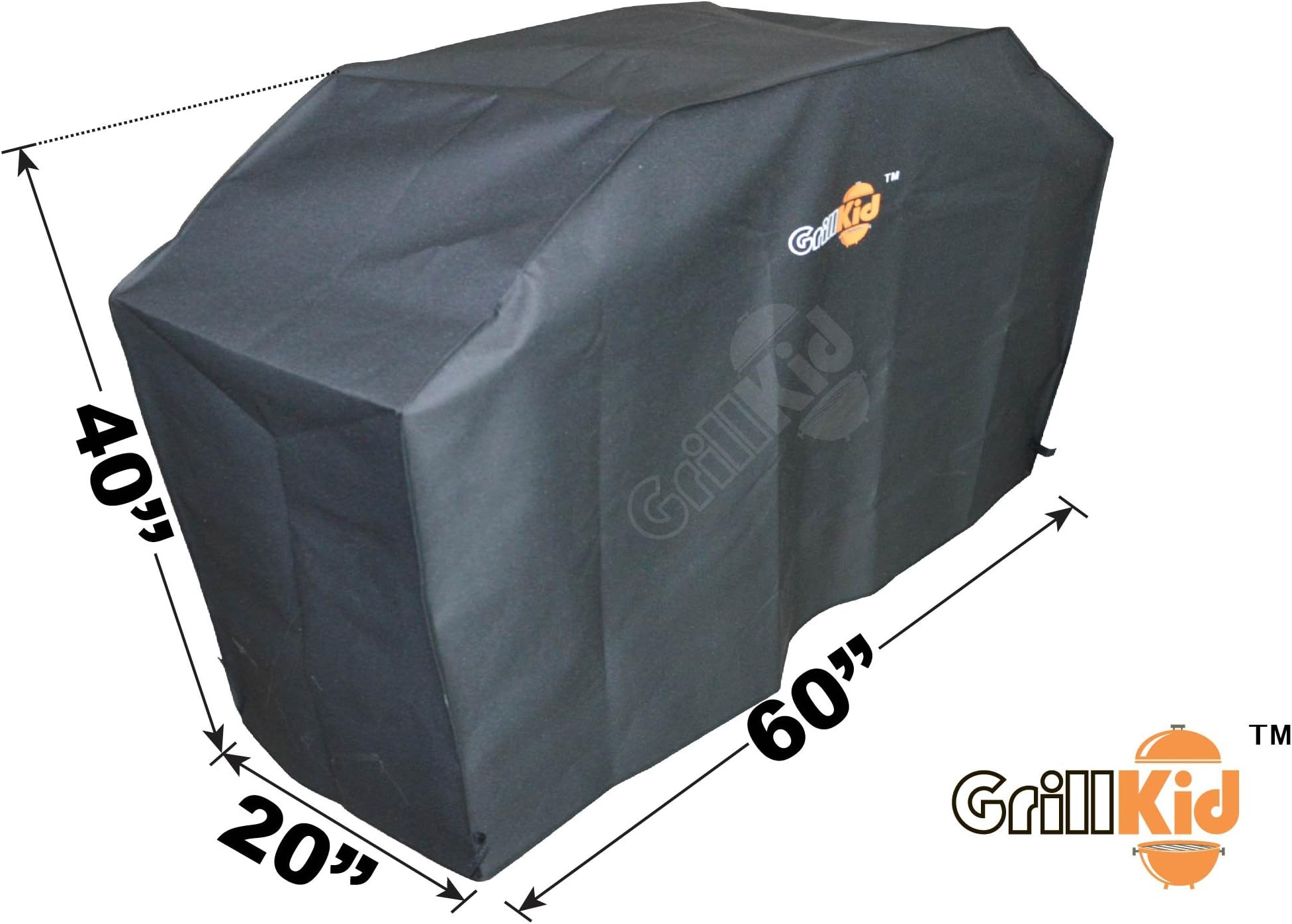 Grillkid CV60 60”X20”X40” Universal Polyester with PE Lining Gas Grill Cover, Fits Most Medium Size Gas Grills.