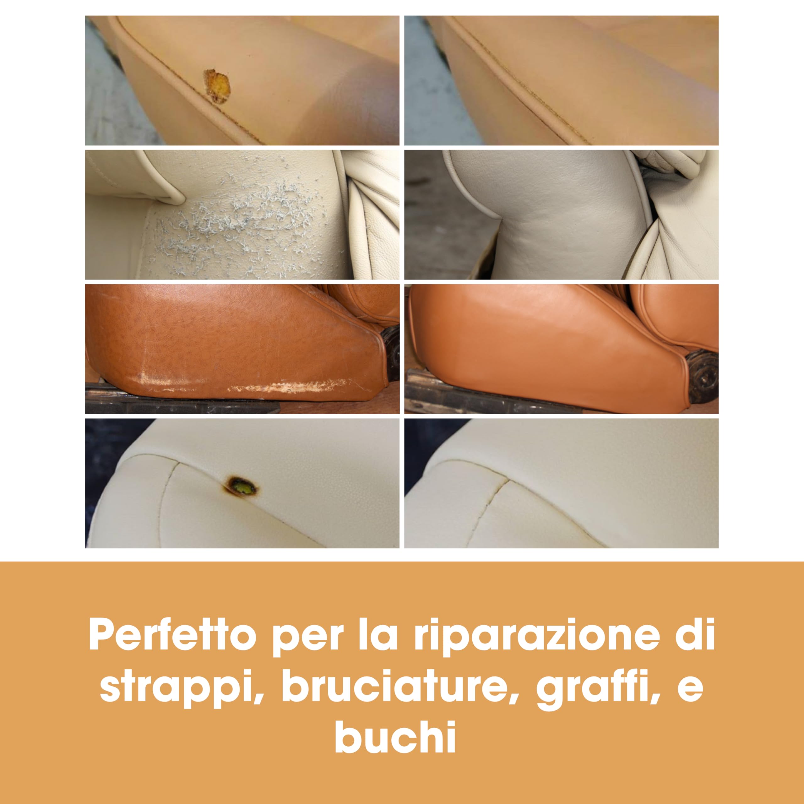 Furniture Clinic Filler per la Riparazione della Pelle: Per Riempire Buchi, Graffi, Scalfitture, Crepe (Nero 50ml)