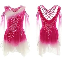 Ice Figure Skating Dress Girls' Long Sleeves Competition Perform