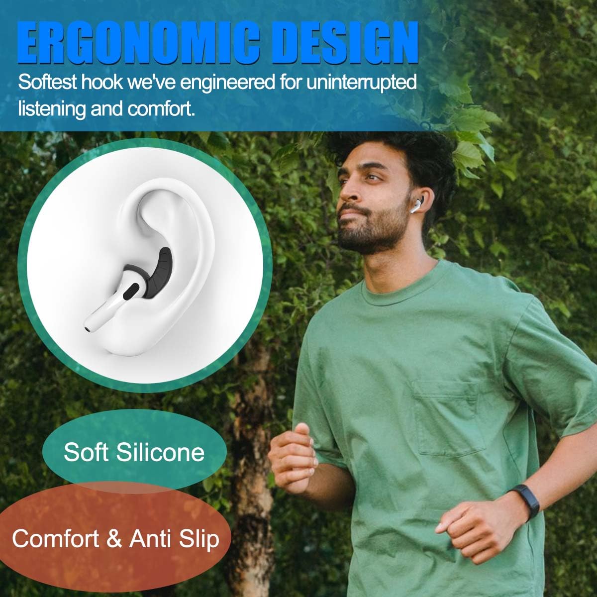[5 pares] Ganchos para auriculares AirPods 4 (2024), accesorios de silicona antideslizante para AirPods 4 ganchos para las orejas, accesorios de repuesto para AirPods 4 almohadillas compatibles con