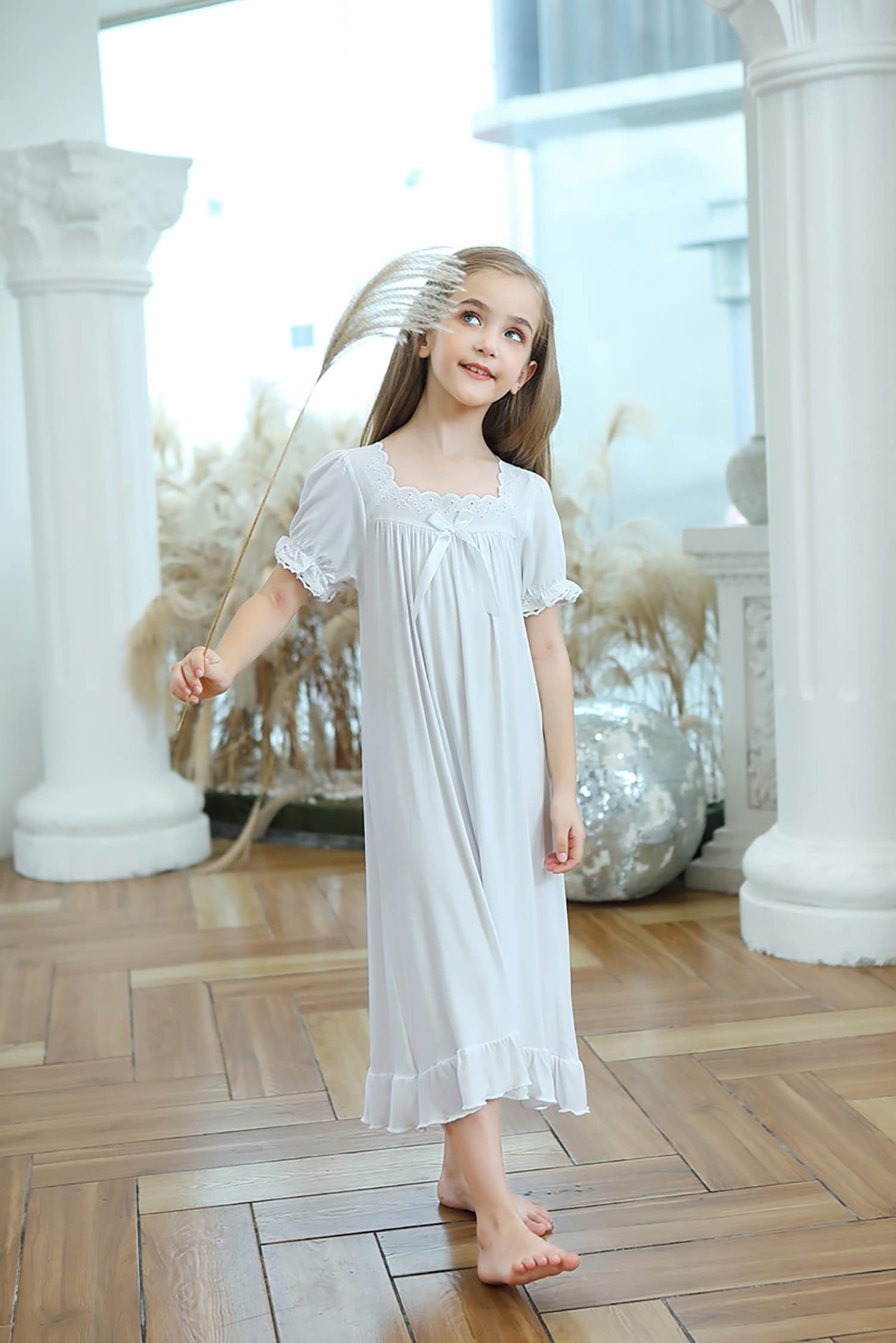 Verve Jelly Camisones para niñas, ropa de dormir de manga corta, cómoda camisa de dormir de princesa, vestido de pijama, vestido de dormir para niña pequeña