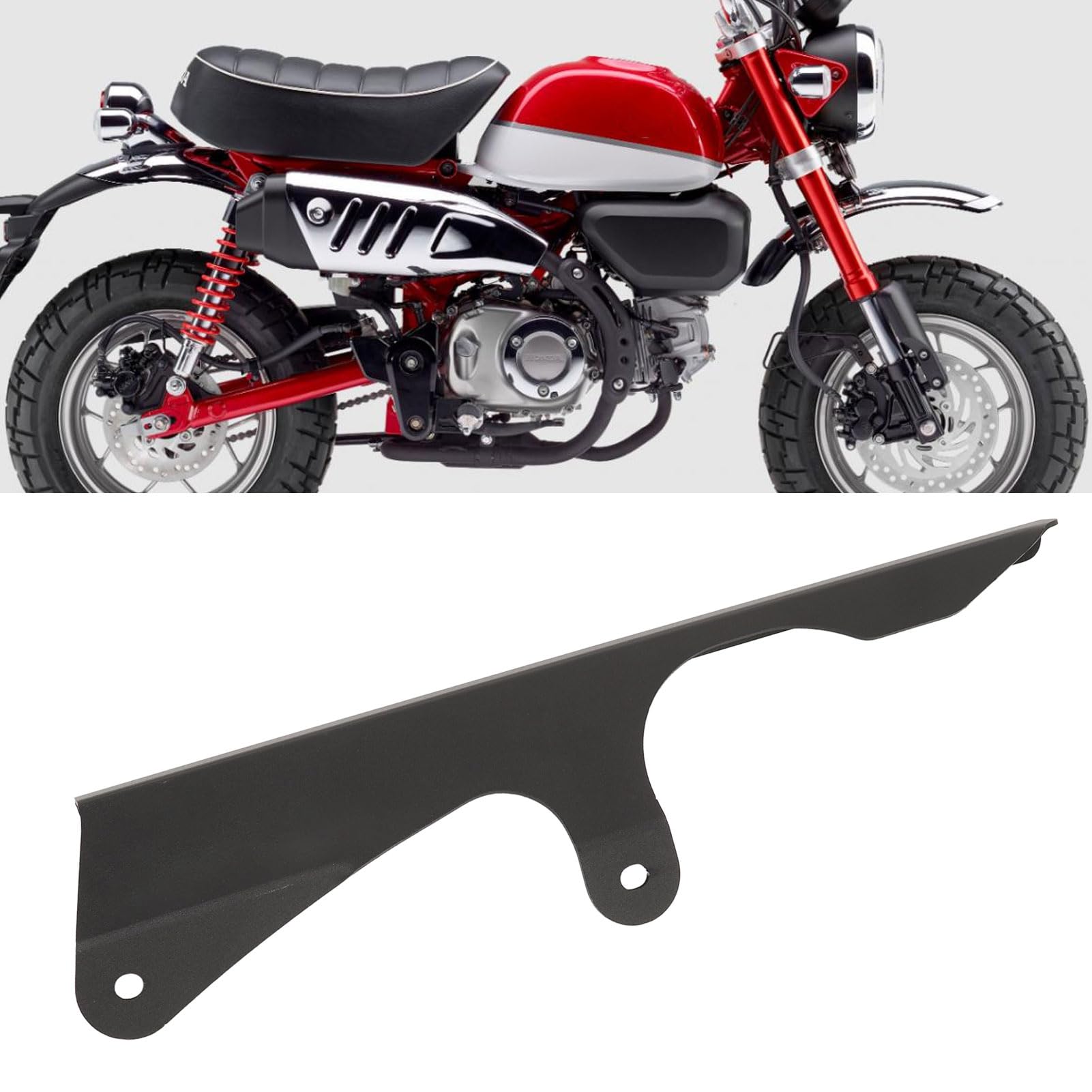 Yctze Motorrad-Kettenabdeckung Für Monkey 125 - Aluminium, Silber, 2018-2023