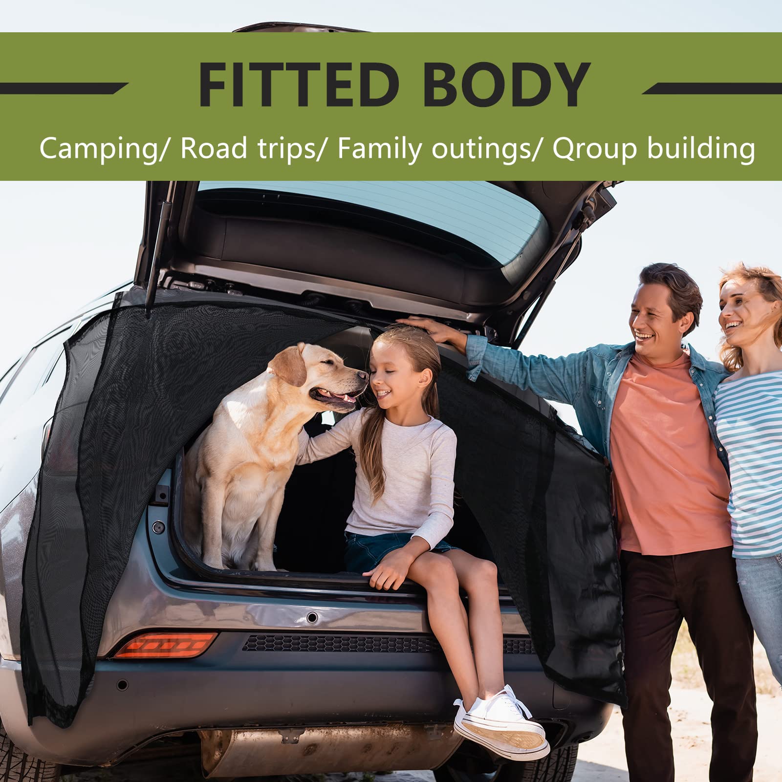 Filet De Camping Pour Hayon De Voiture - Protection Anti-moustiques, UV Et Pour L'intimité - Fixation Magnétique, Taille L (~170x150 Cm)