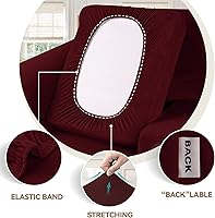 Vista 90 de WEERRW Fundas de terciopelo para sofá de 2 cojines, fundas de sofá de felpa de terciopelo de lujo de alta elasticidad, con parte inferior elástica