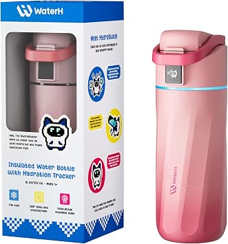 BOOST Smart Water Bottle with Reminder & Tracker, 16oz Kids Water Bottle for School, DIY Refrigerator Magnets, BPA-Free Vacuum Insulated Stainless Steel, Ideal for Travel, Camping