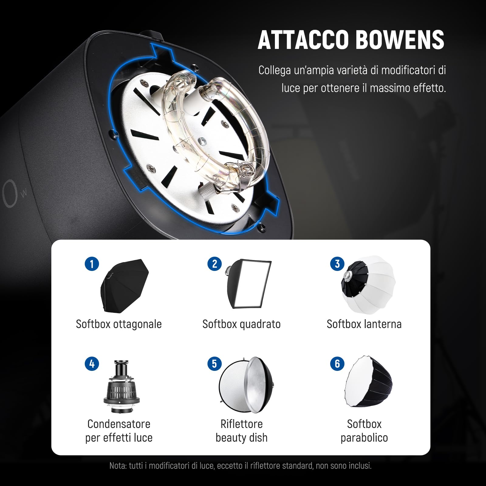 NEEWER Kit Flash Monoluce da Studio 800W (2pz), Luce Strobo S101-400W 5600K con Lampada Pilota 150W/Attacco Bowens/Softbox/Stativo/Riflettore/Trigger RT-16/Borsa per la Fotografia di Prodotti Ritratti