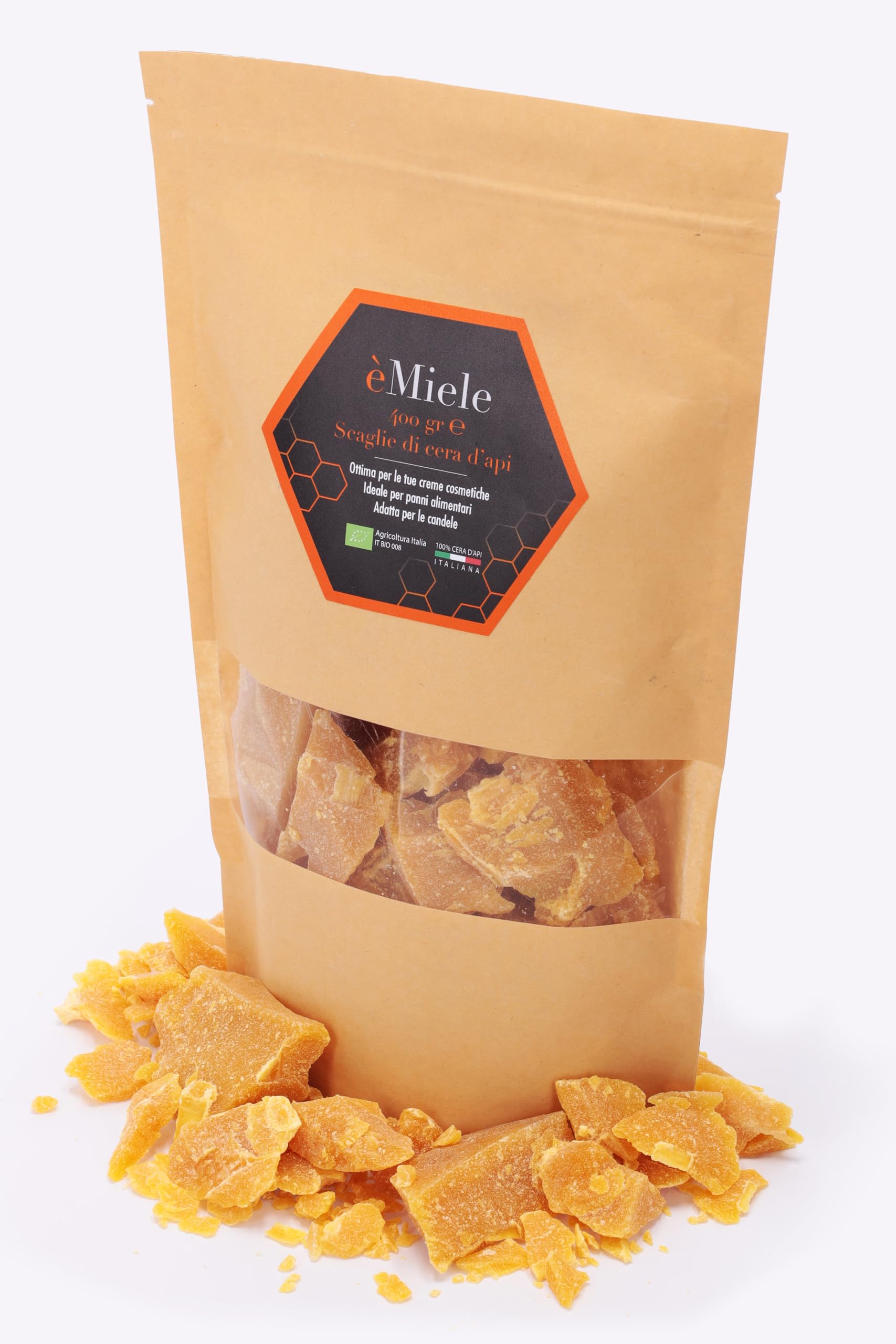 Cire d'abeille brute en écailles 400g Miele pour cosmétiques et bougies