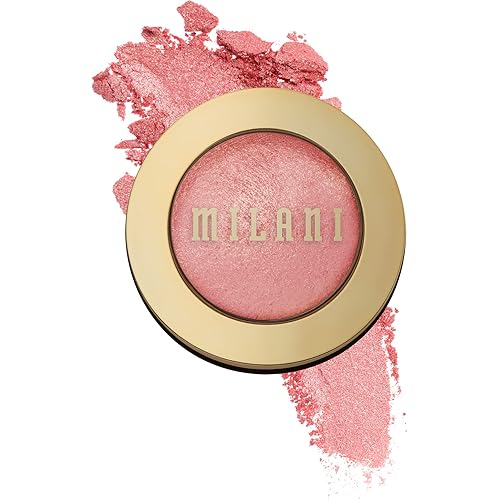 Milani Baked Blush - Dolce Pink (0.12 Ounce) Cruelty-Free Powder Blush - Shape, Contour & Highlight Face for a Shimmery or Matte Finish