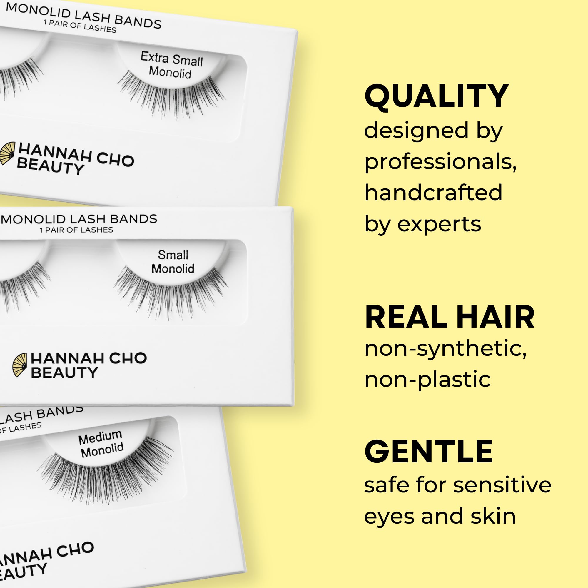 Best Lashes for Monolids - Sehr kleine Größe, natürliche Augenlider Lifting Strip Falsche Wimpern - Aus Echthaar - Sicher für Empfindliche Augen - Hannah Cho Beauty