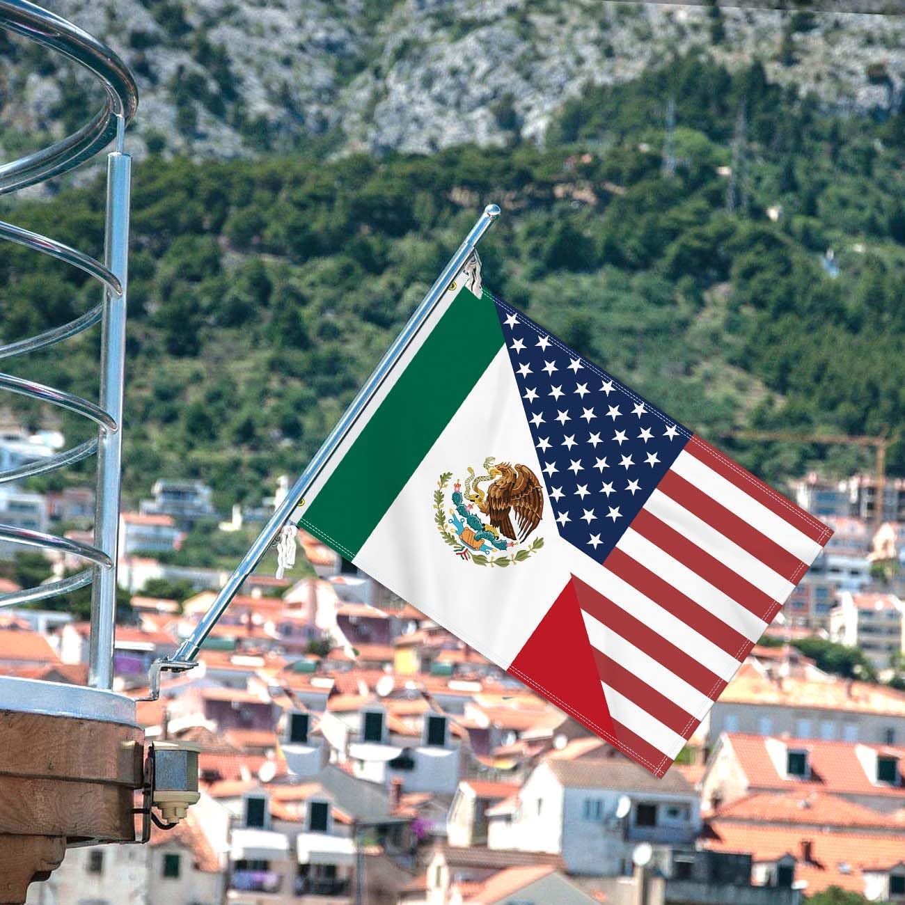 2×3 FT Mexico USA Friendship Flag, Medium 60×90CM 150D Mexican Outdoor Banner,Double Side Printing American Decor For Patio Garden With Brass Gromment - Image 4