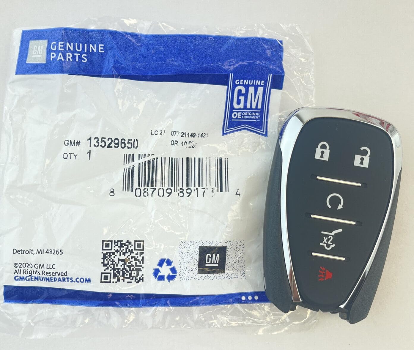 Genuine OEM Keyless Entry Transmitter for Chevrolet 13529650