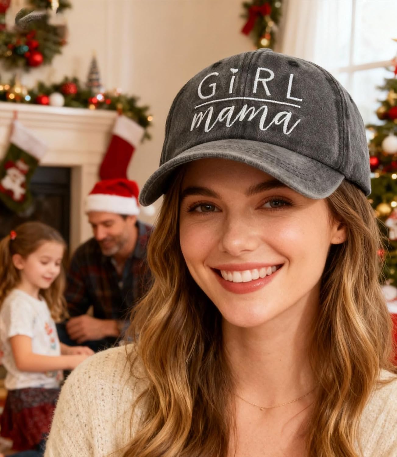 Waldeal Girl Mama Hat, Women's Baseball Cap, Adjustable Embroidery Mom Baseball Cap - Image 6