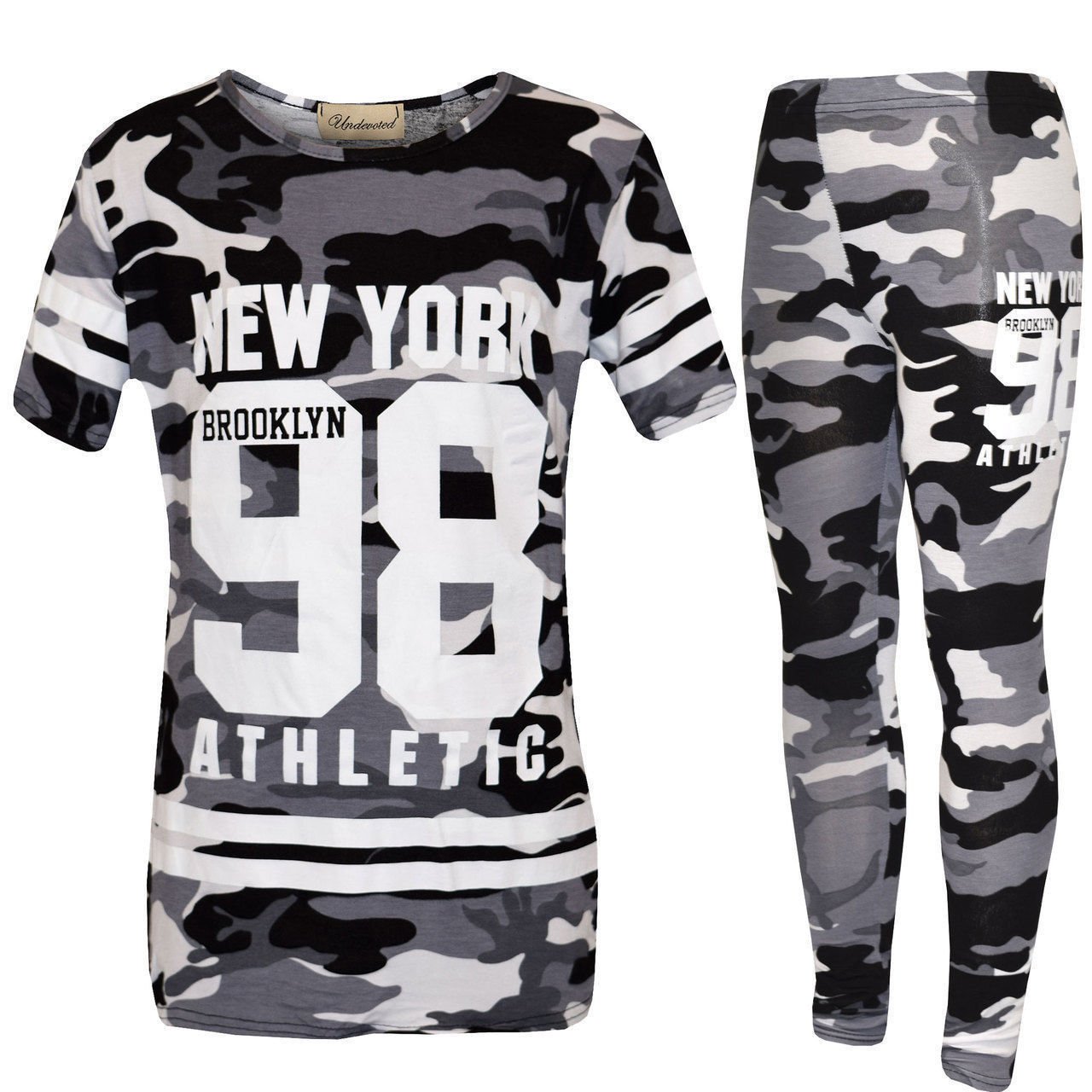 Kids Camouflage Tracksuit Girls Lounge Wear Newyork 98 Jogger Sportswear 7-13Yr
