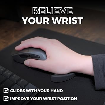 Virtusx Ergonomik Fare Bilek Dayanağı, Kayma Avuç İçi Bilek Desteği, Ofis İşleri, Oyun, Kodlama için Kayar Bilek Pedi. Karpal Tünel Sendromu ve Ağrı kesici için tasarlanmıştır (Sağ, Beyaz)
