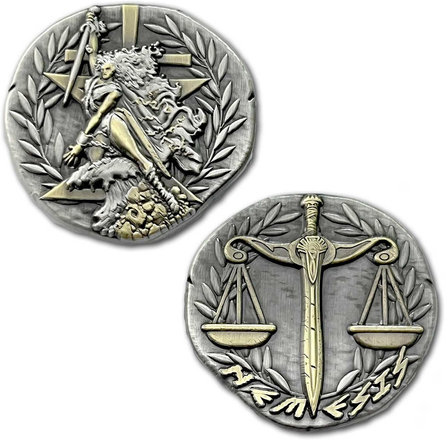 Nemesis Greek Goddess of Retribution, Divine Vengeance, and Balance, Hubris, Punishment, Cosmic Order Ancient Collectible Coin