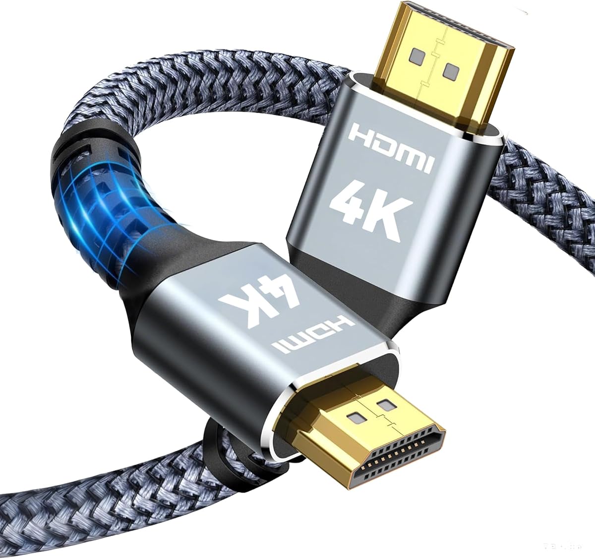 4K HDMI Cable 6.6 ft, 18Gbps 2.0 High-Speed Nylon Braided Cord | Gold-Plated Connectors, Supports 4K@60Hz, 2K 1080P, ARC, CL3 Rated, HDR, Compatible for PS5/4/3, Laptop, HDTV, Fire/Apple TV