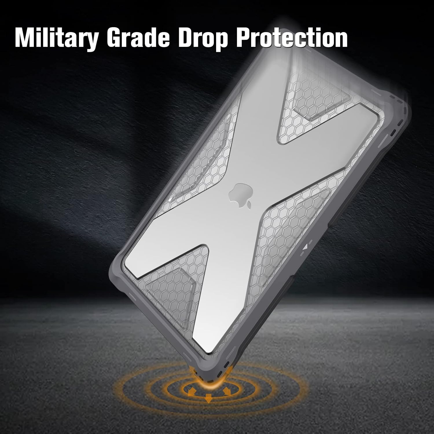 Fintie Case for MacBook Air 13 Inch A2337 (M1) / A2179 / A1932 (2018-2021 2022 Release) - Heavy Duty Hard Shell Cover with TPU Bumper for MacBook Air 13 Retina Display with Touch ID, Gray - Image 5