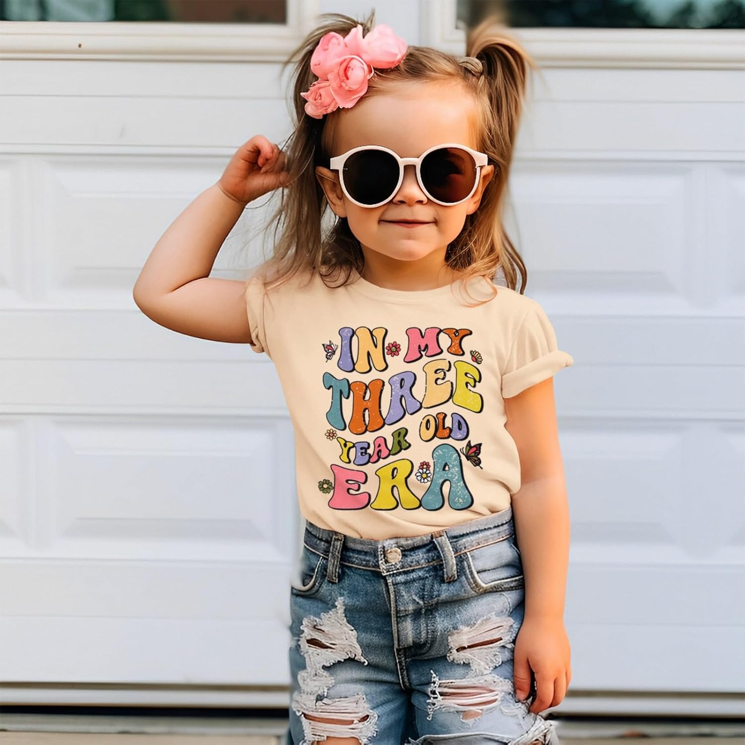 MODNTOGA Toddler Birthday Girl Shirt in My 1-7 Year Old Era Graphic T-Shirt Kid Girls B-Day Party Tee Short Sleeve Summer Top - Image 2