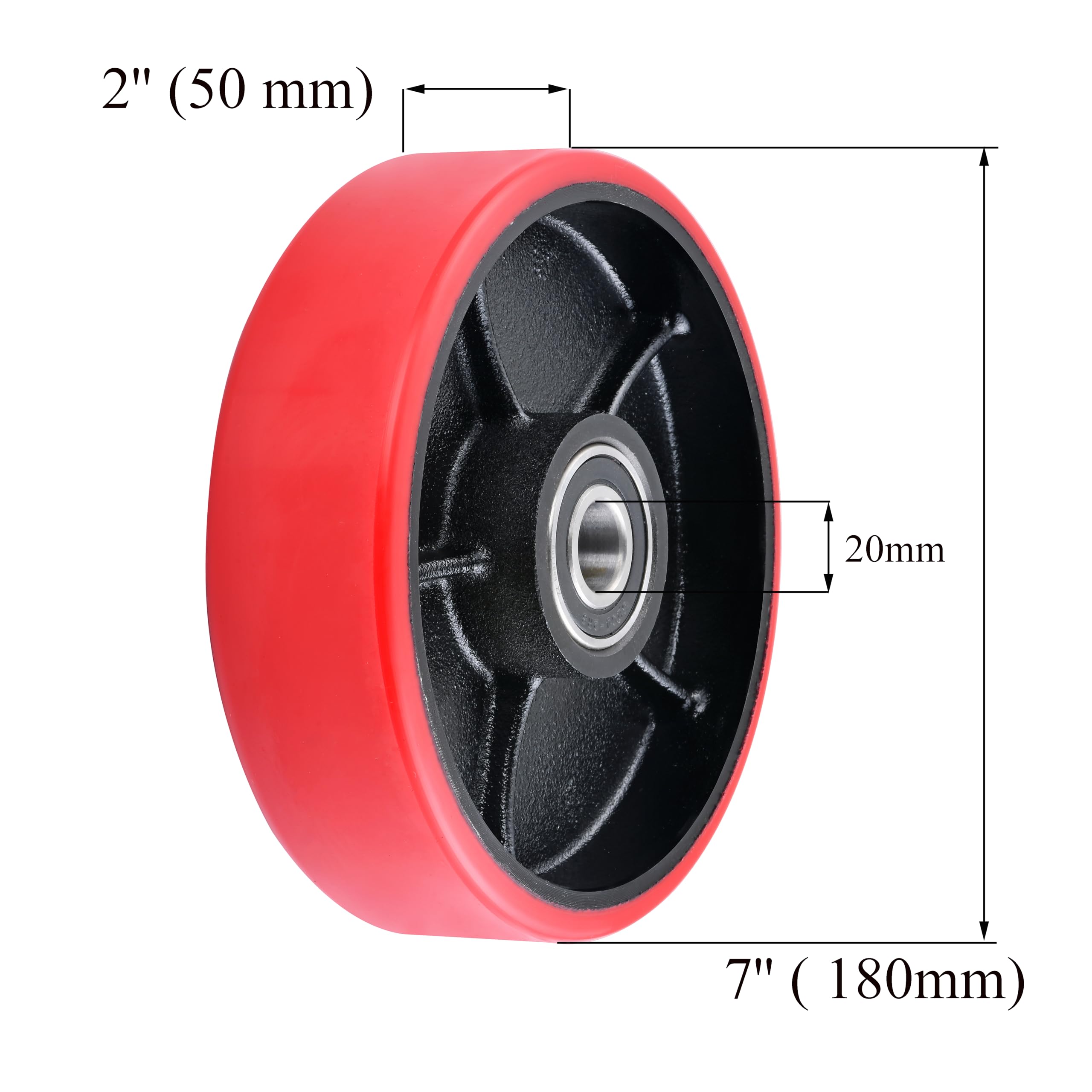 Pallet Jack Steering Wheels 7x2" with Bearings, 2 Pcs — Amazon image 2