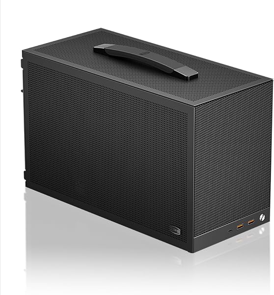 PCCOOLER K101 Mesh 3F GY Mini-ITX avec Riser PCIe 4.0, Panneau Mesh, Support GPU 340mm, SFX PSU, CPU 68mm, Double USB 3.0 & Type-C, 3 Ventilateurs 120mm Inclus, poignée - 1