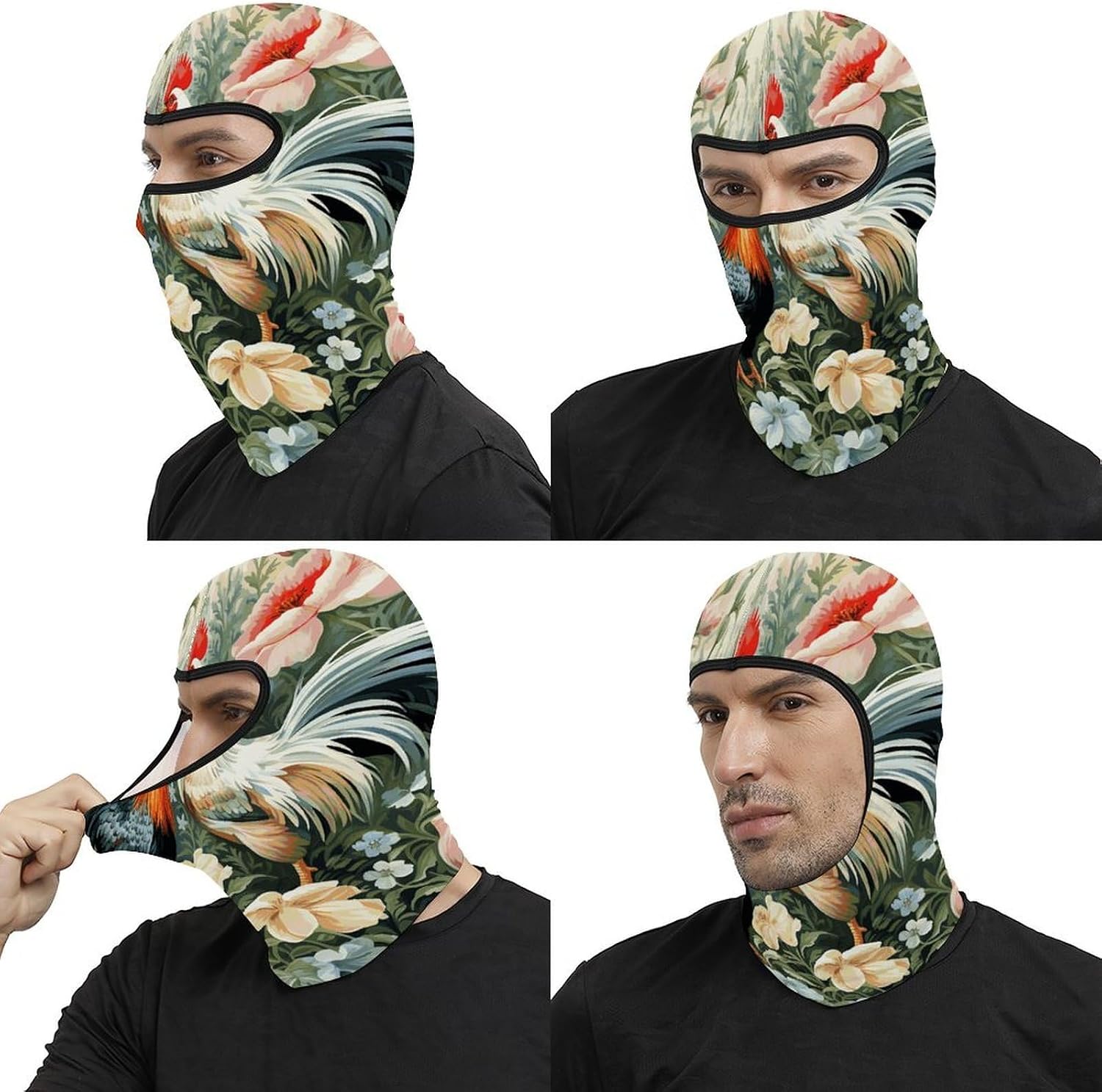 Rooster Balaclava Ski Mask for Men Women Windproof Warmth Neck Gaiter Full Face Cover Neck Warmer Full Face Mask Motorcycle Cold Winter Scarf for Skiing Outdoor Sports