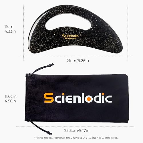 Miniatura 18 de Scienlodic Herramienta de masaje corporal Gua Sha con asa, herramienta Guasha más grande para masaje de espalda, cuello, cara, piernas, drenaje