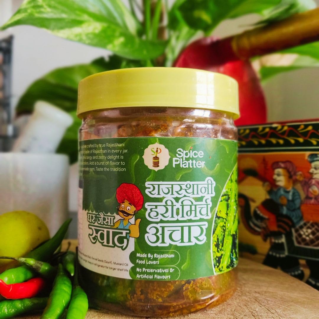Spice Platter Athana Hari Mirch Pickle - Authentic Marwari Taste, No Vinegar, No Oil, 100% Natural, Traditional Rajasthani Green Chilli Pickle, 250g (B0D45PR9MC) Amazon Price History, Amazon Price Tracker