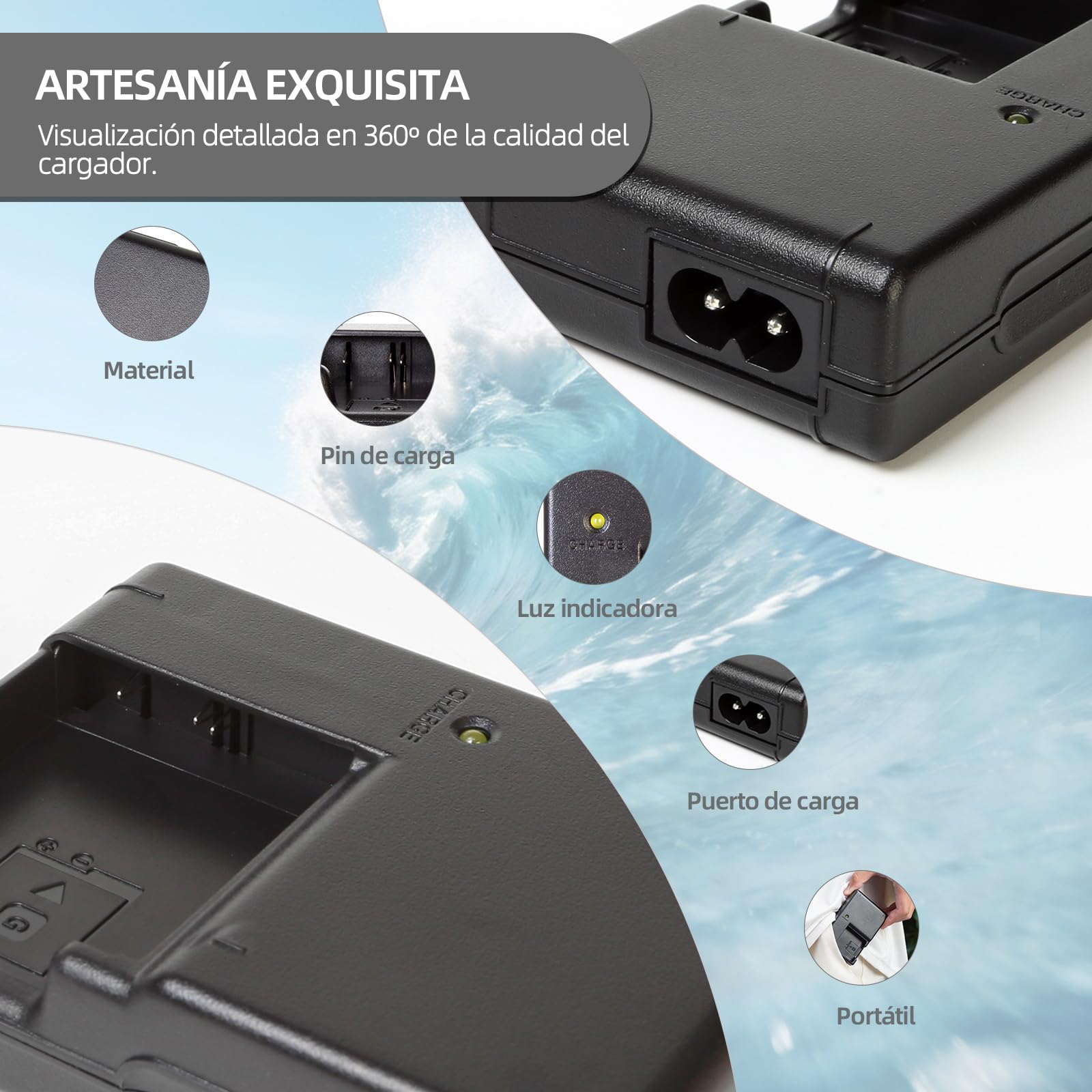 NP-BG1 NP-FG1 Cargador Compatible con Sony DSC-W100 W120 W150 W220 W80, DSC-T20 T25 T100, DSC-H3 H7 H9 H10 H20 DSC-H50 H55 H70, DSC-HX9V HX5V HX7V