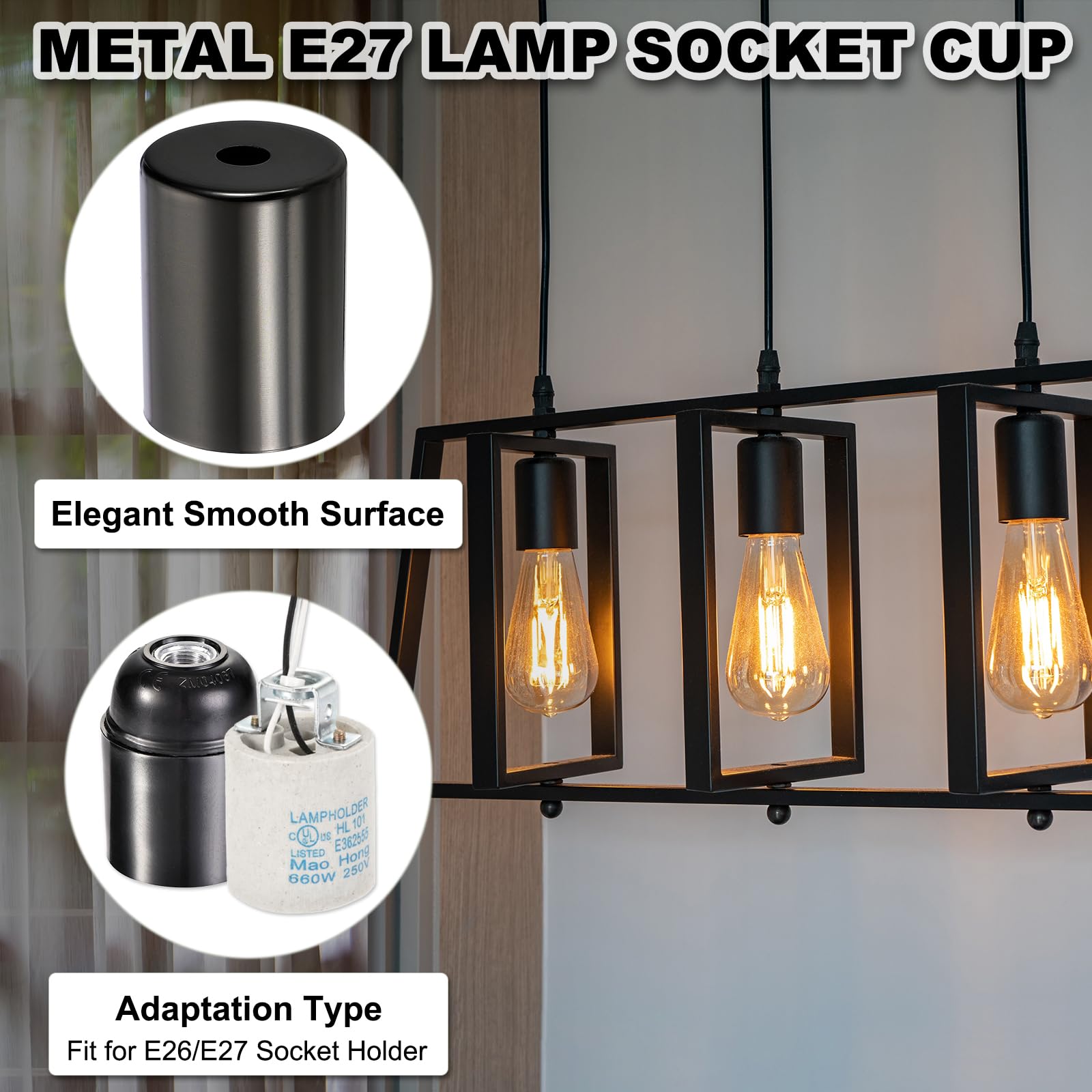 PATIKIL E27 Lamp Socket Cup - Image 3