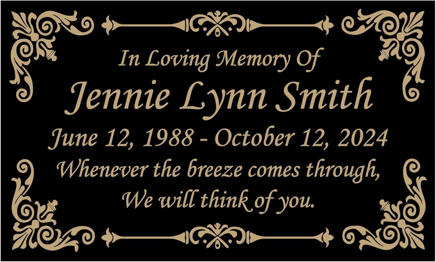 Beautifully Engraved Plaque, Plate, Name Plate in Black and Gold - 4.5" x 2.5" and More Sizes