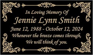 NWA Custom Black Gold Engraved Metal Name Plaque - Personalized Plates in Multiple Sizes 4.5x2.5 to 24x12"