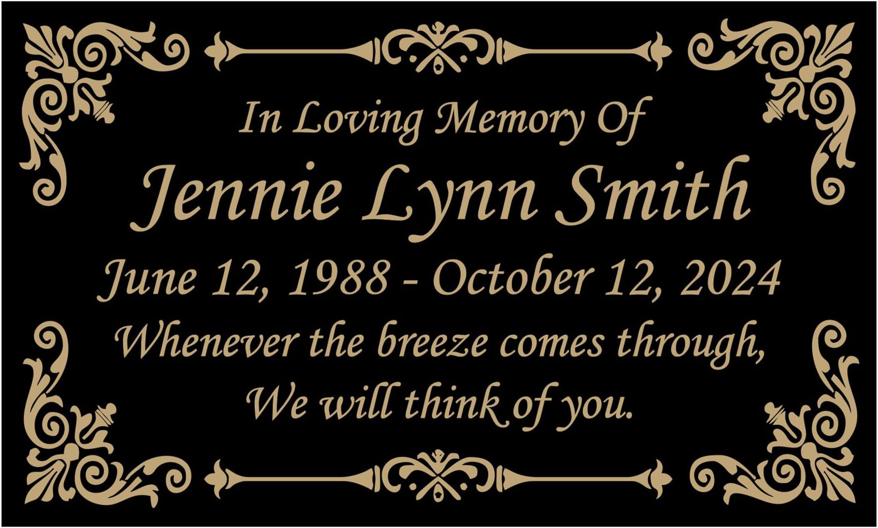Beautifully Engraved Plaque, Plate, Name Plate in Black and Gold - 4.5" x 2.5" and More Sizes