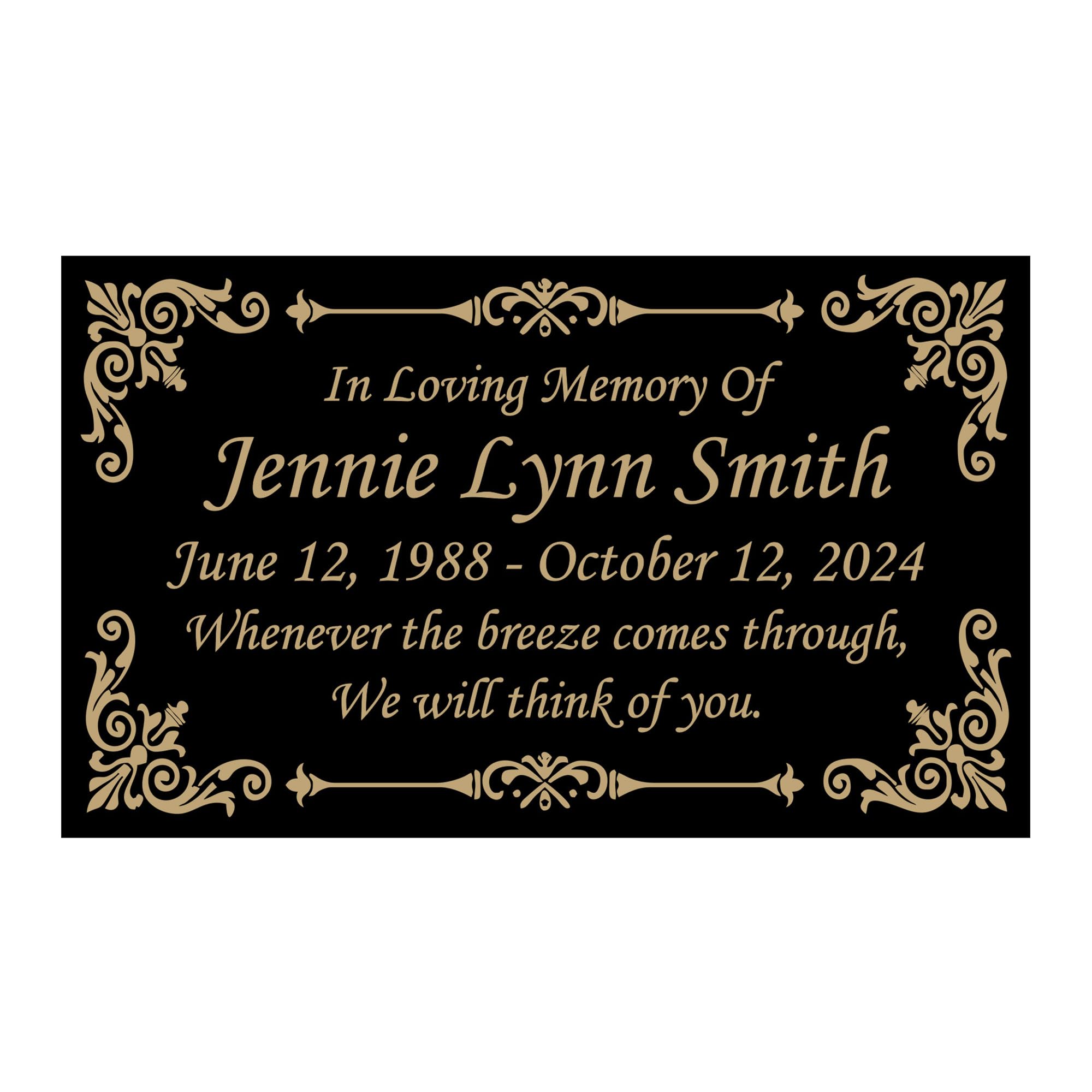 Beautifully Engraved Plaque, Plate, Name Plate in Black and Gold - 4.5" x 2.5" and More Sizes