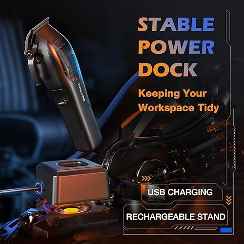 Miniatura 5 de Cortapelos profesionales para hombres, motor sin escobillas de alto par con hoja de cerámica con revestimiento de carbono similar a un diamante,