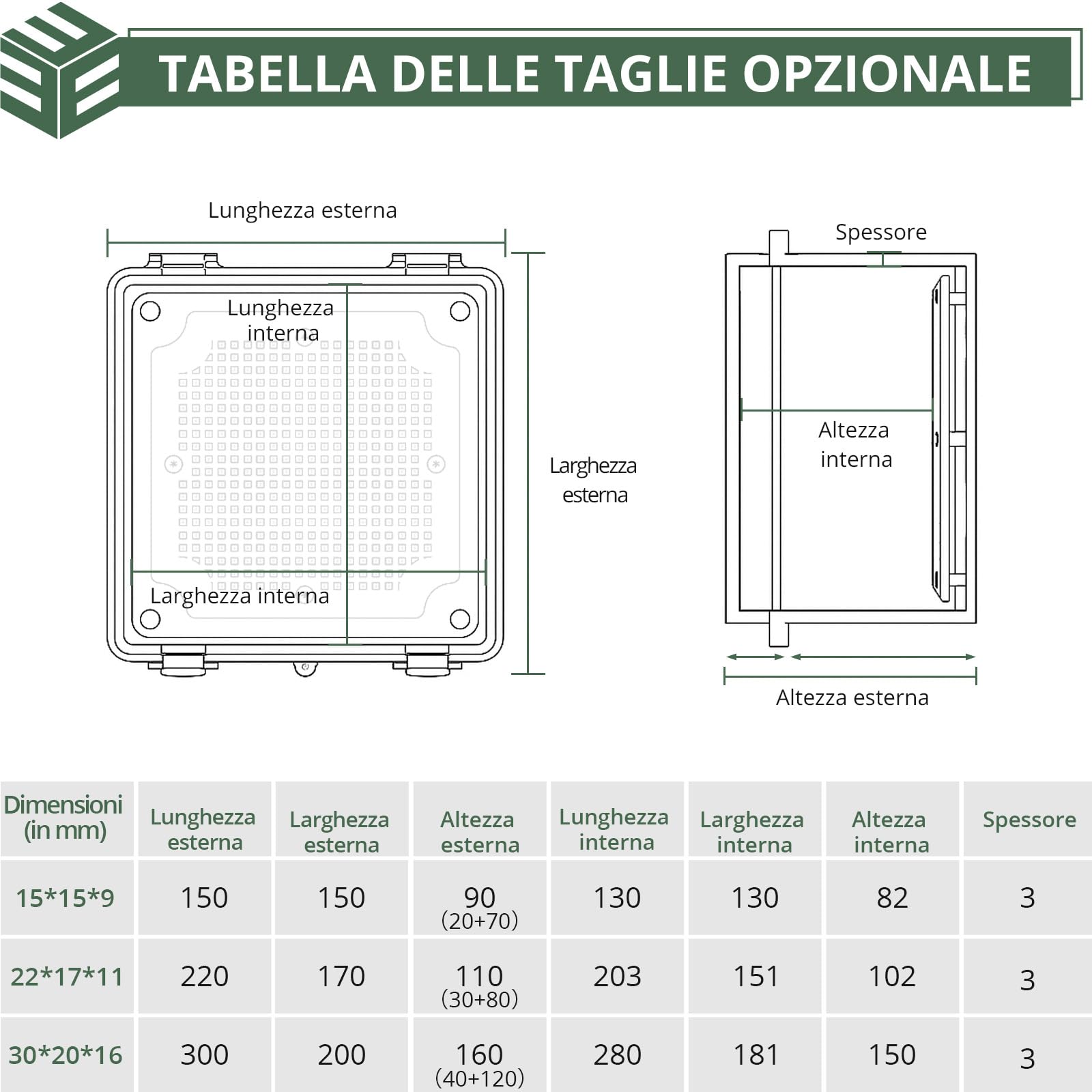 EYPINS Scatola di Protezione 300x200x160 mm,Scatola di Giunzione Impermeabile per Esterni IP67,con Accessori per il Montaggio,Alloggiamento in Plastica ABS,Coperchio Opaco