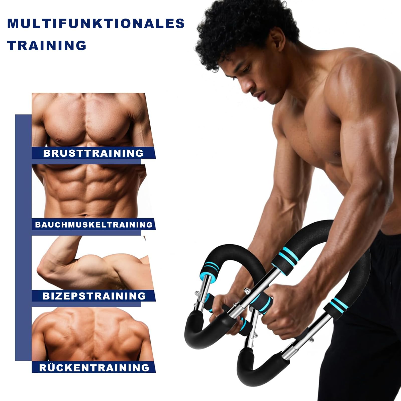 Twister armtrainer, verstelbaar borsttrainingsapparaat, met stretchyguard armbescherming, draagbare veerweerstand met afneembaar design, trainingsapparaat voor thuis, kantoor en op reis