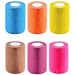 6 Pack 3 x 5 Yards Self Adhesive Elastic Bandage Wrap Stretch Self-Adherent Tape for First Aid,Sports, Wrist, Ankle (6 Colors)