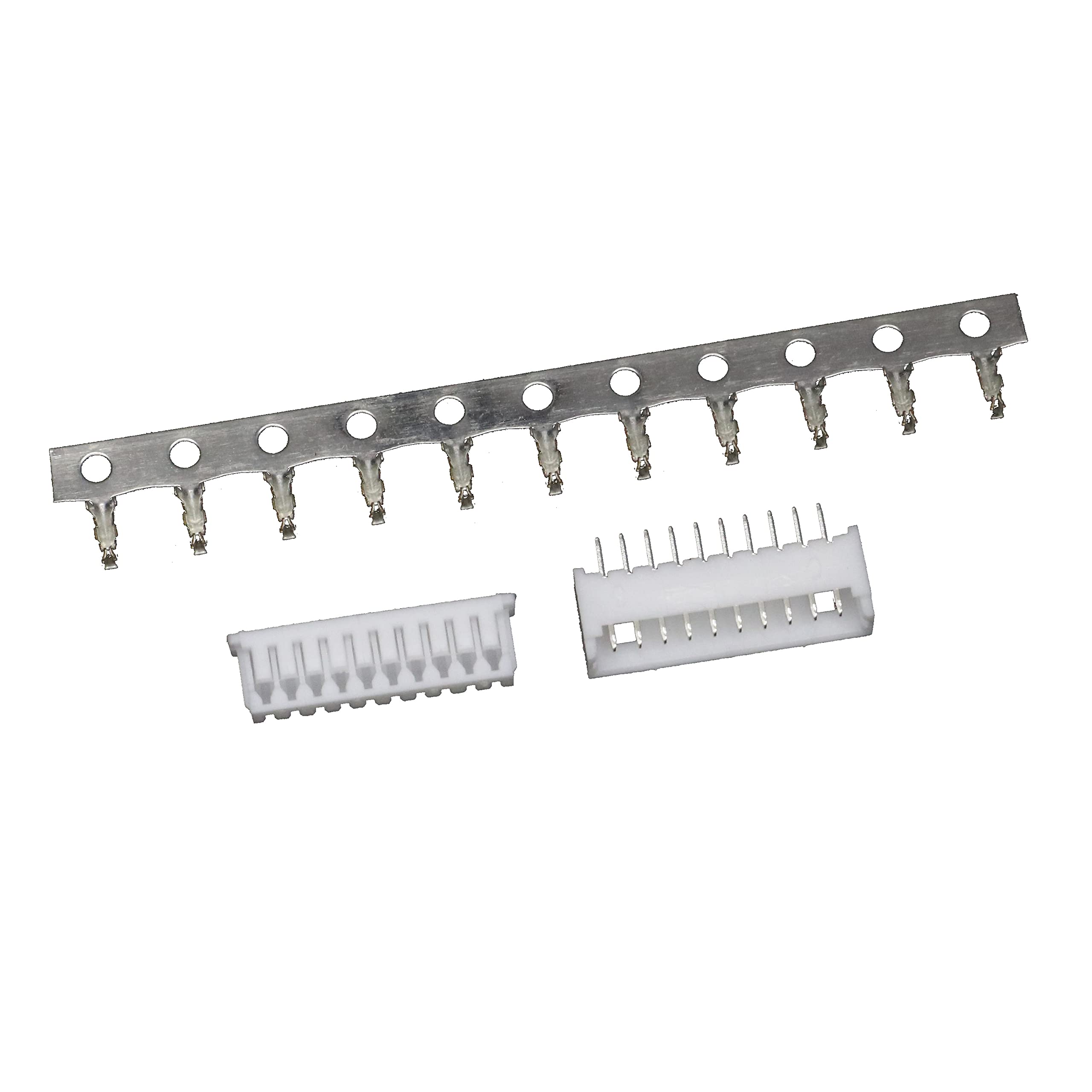 1.25 1.25mm 10-pin Board-to-Wire Crimp Connector Plug + PCB Socket + Crimps, Pack of 50 Compatible With Molex PicoBlade/Molex 51021