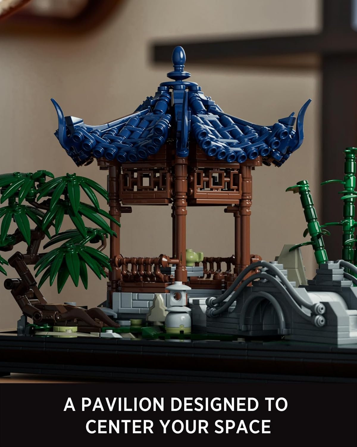Nifeliz Chinese Garden Building Set, Aesthetic Display Model for Home or Office Décor, Ideal Gift for Gardening and Mindfulness Enthusiasts (1877 PCS, NF10311) - Image 4